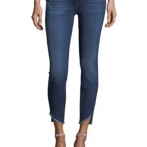 7 for all mankind Skinny Ankle Jeans with raw angled hem